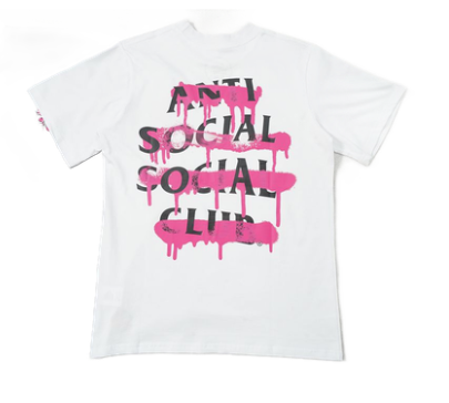 Anti Social Social Club Sleeve Pink Oil Print "White"